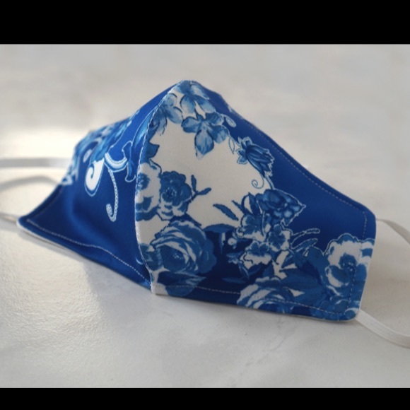 Hand Crafted Other - Handmade Blue Floral Face Mask